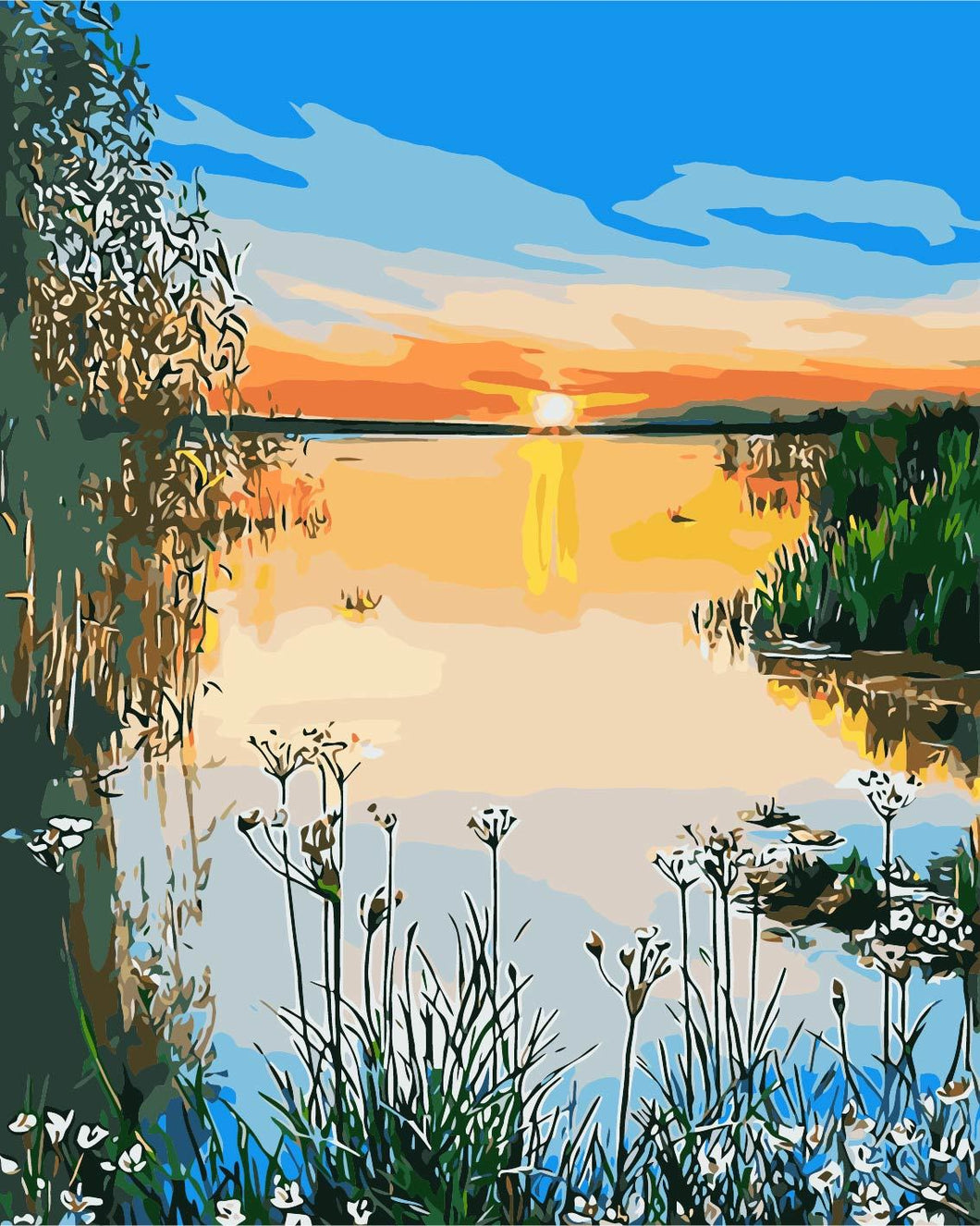 DIY Painting by number kit | Secluded lake