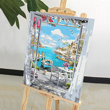 Load image into Gallery viewer, DIY Painting by number kit | Beautiful sea view outside the window
