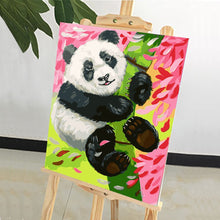 Load image into Gallery viewer, DIY Painting by number kit | Panda climbing bamboo
