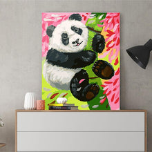 Load image into Gallery viewer, DIY Painting by number kit | Panda climbing bamboo
