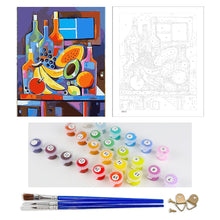 Load image into Gallery viewer, DIY Painting by number kit | Fruits and wines on the table
