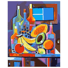 Load image into Gallery viewer, DIY Painting by number kit | Fruits and wines on the table
