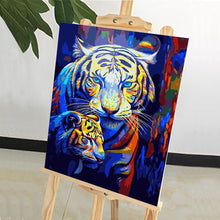 Load image into Gallery viewer, DIY Painting by number kit | Tiger Father and Son
