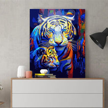 Load image into Gallery viewer, DIY Painting by number kit | Tiger Father and Son
