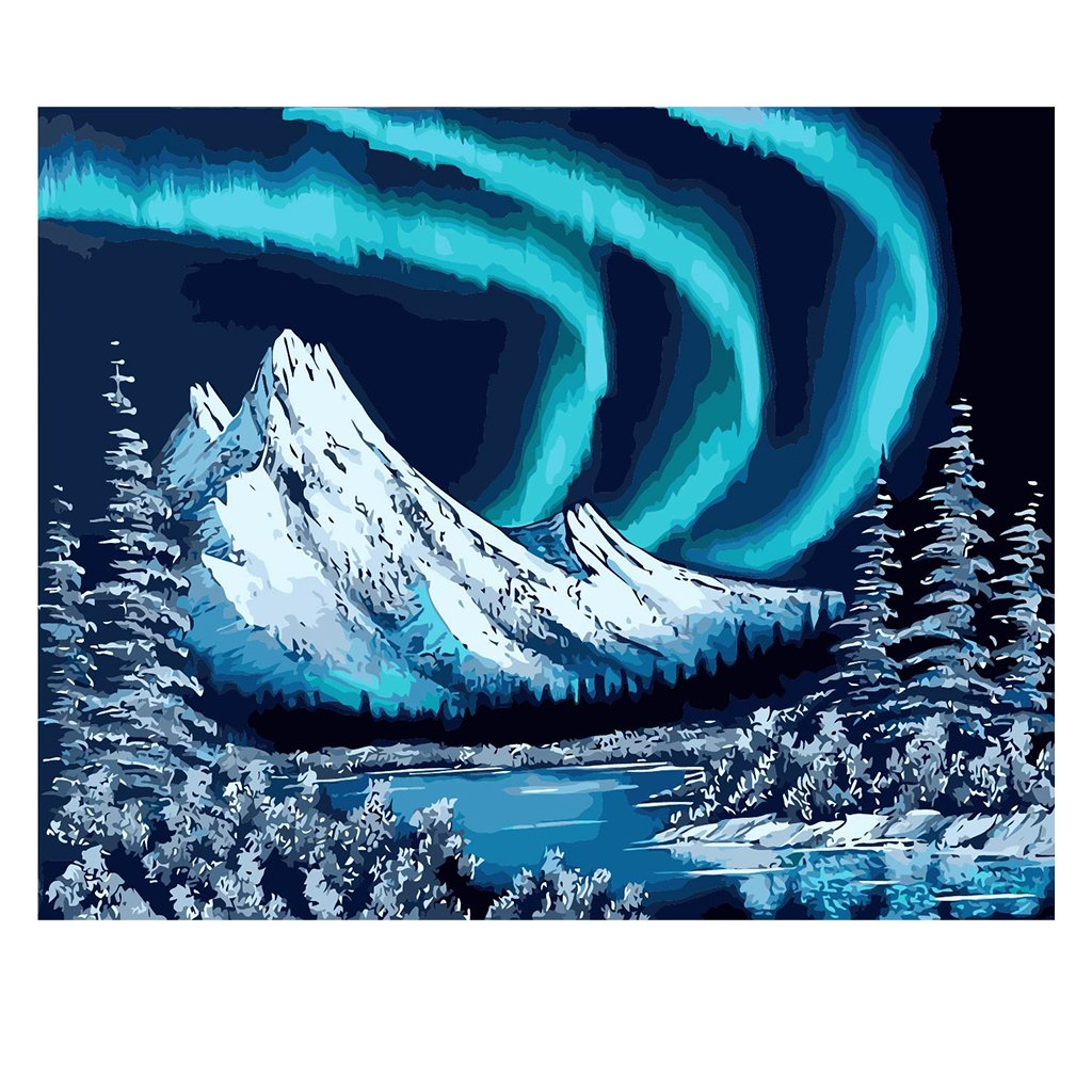 DIY Painting by number kit | Beautiful snow mountain scenery