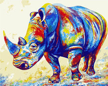 Load image into Gallery viewer, DIY Painting by number kit | Animal rhino
