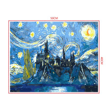 Load image into Gallery viewer, DIY Painting by number kit | Castle under the stars
