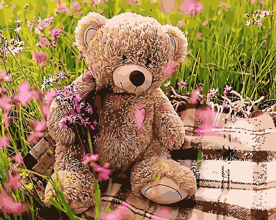 DIY Painting by number kit | Doll bear