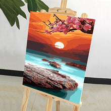 Load image into Gallery viewer, DIY Painting by number kit | Peach Blossom Lake Water Bright Moonlight
