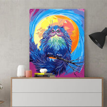 Load image into Gallery viewer, DIY Painting by number kit | Nighthawk under the big moon
