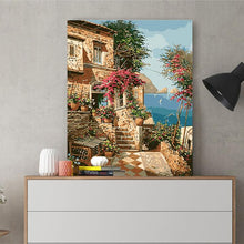 Load image into Gallery viewer, DIY Painting by number kit | Beautiful house by the sea
