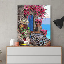 Load image into Gallery viewer, DIY Painting by number kit | Beautiful house by the Aegean Sea
