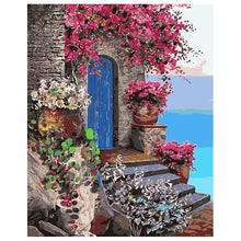 Load image into Gallery viewer, DIY Painting by number kit | Beautiful house by the Aegean Sea
