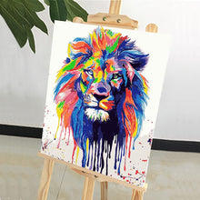 Load image into Gallery viewer, DIY Painting by number kit | Watercolor lion
