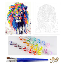 Load image into Gallery viewer, DIY Painting by number kit | Watercolor lion
