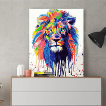 Load image into Gallery viewer, DIY Painting by number kit | Watercolor lion
