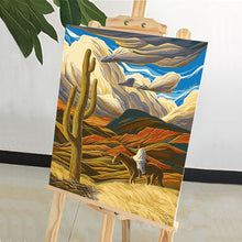 Load image into Gallery viewer, DIY Painting by number kit | Horse riding in the desert
