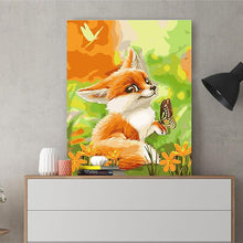 Load image into Gallery viewer, DIY Painting by number kit | A fox and A butterfly
