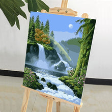 Load image into Gallery viewer, DIY Painting by number kit | Mountain waterfall scenery
