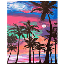 Load image into Gallery viewer, DIY Painting by number kit | Coconut trees by the sea
