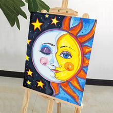 Load image into Gallery viewer, DIY Painting by number kit | The combination of half moon and half sun
