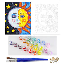 Load image into Gallery viewer, DIY Painting by number kit | The combination of half moon and half sun
