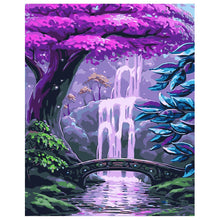 Load image into Gallery viewer, DIY Painting by number kit | Waterfall and big tree
