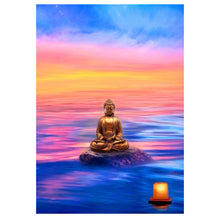 Load image into Gallery viewer, Full Diamond Painting kit | Buddha on a rock in the sea
