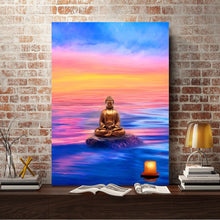 Load image into Gallery viewer, Full Diamond Painting kit | Buddha on a rock in the sea
