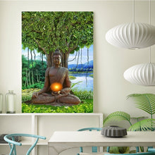 Load image into Gallery viewer, Full Diamond Painting kit | Buddha under the big tree
