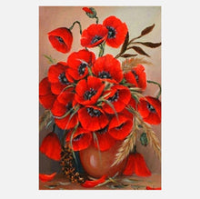 Load image into Gallery viewer, Full Diamond Painting kit | Flower poppies in red bottle
