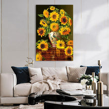 Load image into Gallery viewer, Full Diamond Painting kit | Sunflower flower on vase
