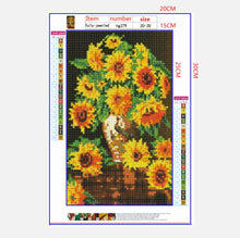 Load image into Gallery viewer, Full Diamond Painting kit | Sunflower flower on vase
