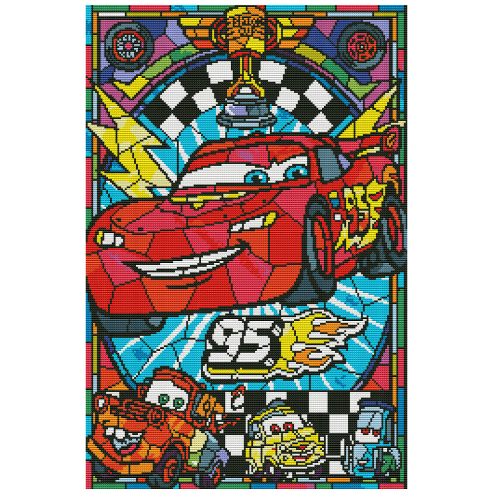 11CT Full Cross Stitch | Cartoon car (48x68cm)