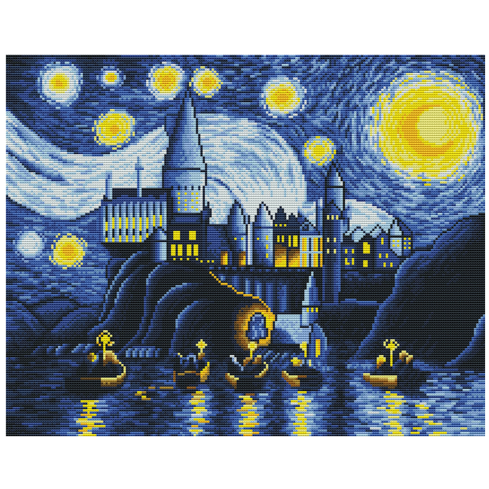 11CT Full Cross Stitch | Oil Painting Landscape (48x58cm)