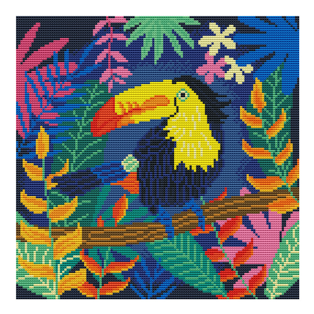 11CT Full Cross Stitch | parrot (36x36cm)