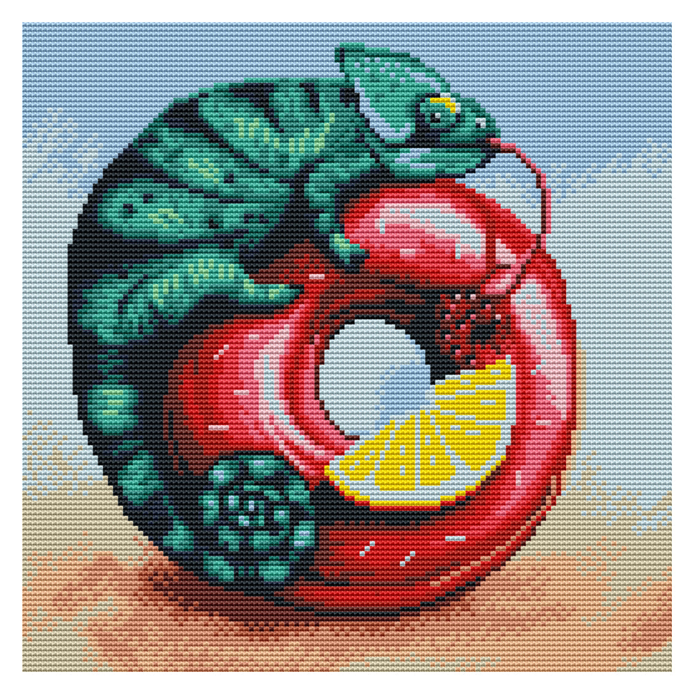 11CT Full Cross Stitch | lizard (36x36cm)