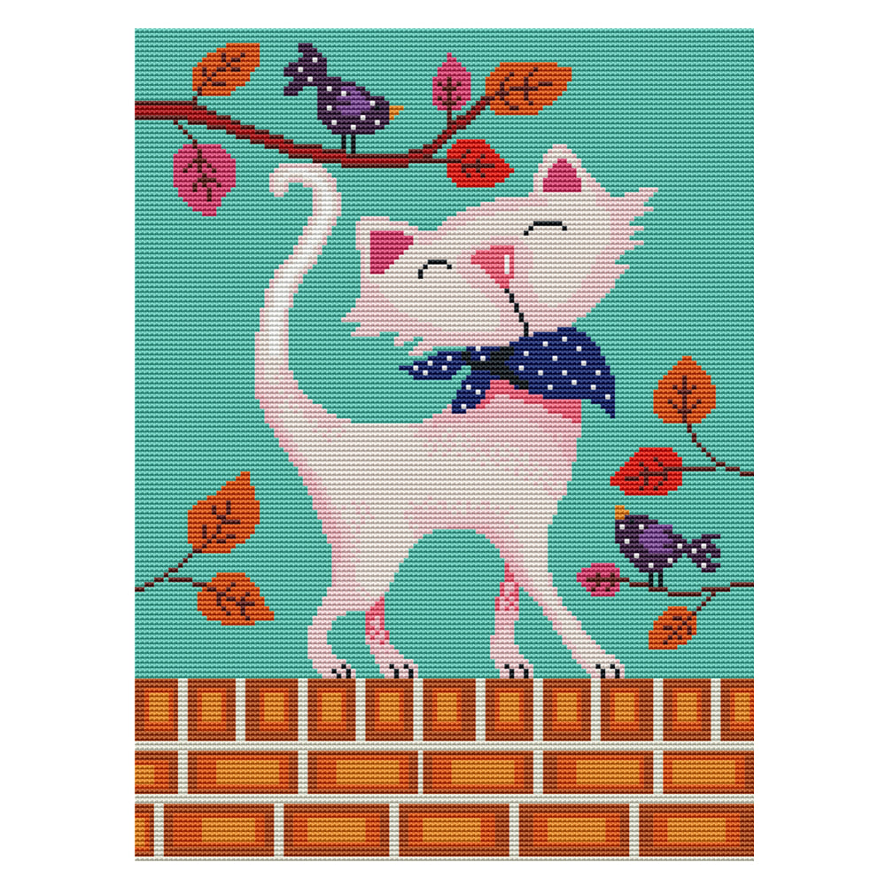 11CT Full Cross Stitch |  Cartoon animal cat (36x46cm)