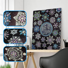Load image into Gallery viewer, Crystal Rhinestone Diamond Painting Kit | Chalkboard Painting Snowflakes
