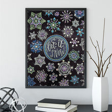 Load image into Gallery viewer, Crystal Rhinestone Diamond Painting Kit | Chalkboard Painting Snowflakes
