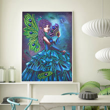 Load image into Gallery viewer, Crystal Rhinestone Diamond Painting Kit | Peacock Dress Girl
