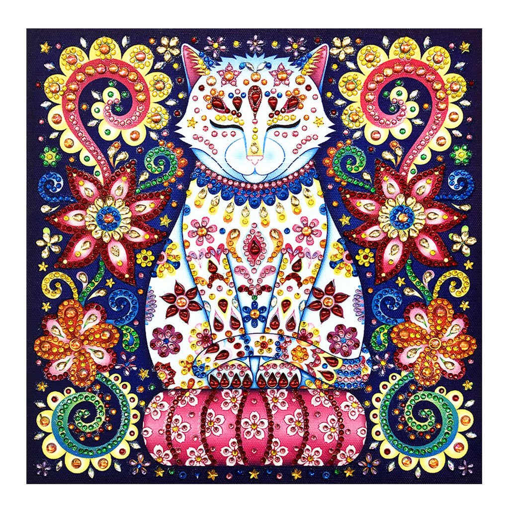 Crystal Rhinestone Diamond Painting Kit | Flowers and Cats