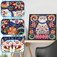 Load image into Gallery viewer, Crystal Rhinestone Diamond Painting Kit | Flowers and Cats
