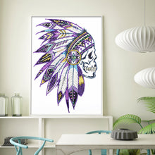 Load image into Gallery viewer, Crystal Rhinestone Diamond Painting Kit | Indian Skull
