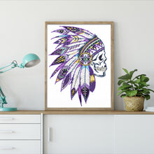 Load image into Gallery viewer, Crystal Rhinestone Diamond Painting Kit | Indian Skull
