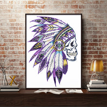 Load image into Gallery viewer, Crystal Rhinestone Diamond Painting Kit | Indian Skull
