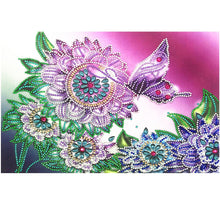 Load image into Gallery viewer, Crystal Rhinestone Diamond Painting Kit | Flower Butterfly
