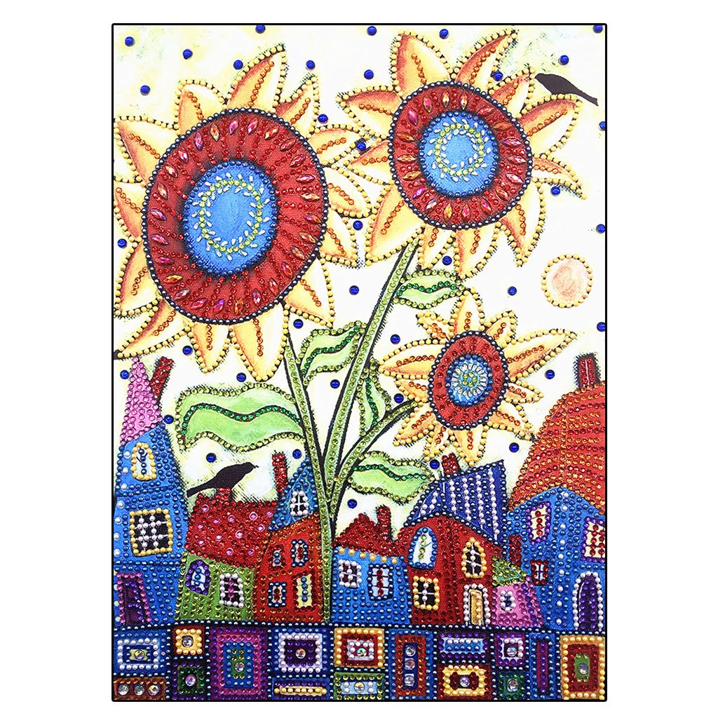 Crystal Rhinestone Diamond Painting Kit | City and Sunflower