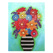Load image into Gallery viewer, Crystal Rhinestone Diamond Painting Kit | Flowers on vase
