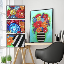 Load image into Gallery viewer, Crystal Rhinestone Diamond Painting Kit | Flowers on vase
